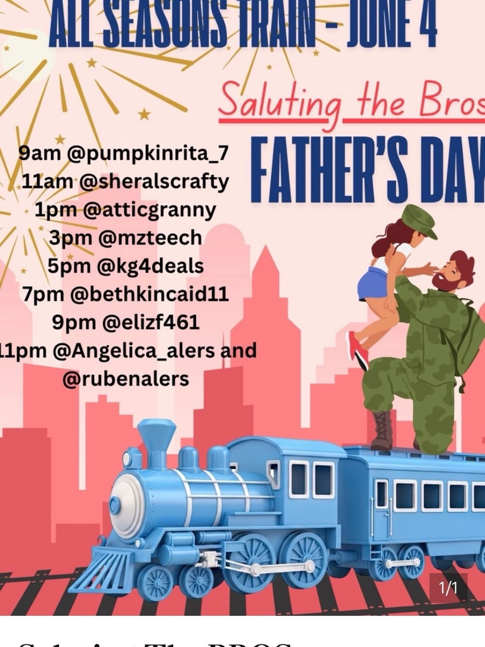 All Seasons Train - Bros and Father's Day 9:00 EST